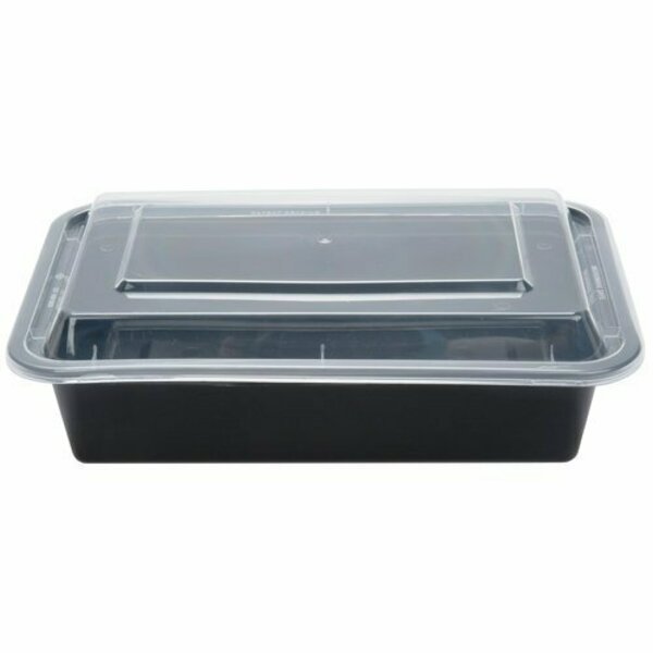 Kariout Tripak 8x6x2 Microwaveable Container Black Base Combo Pack, 150PK MT6350B